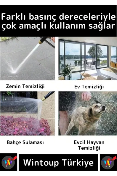 Özel Üretim Ayarlanabilir Başlıklı Güçlü Basınçlı Çok Fonksiyonlu Araba Bahçe Yıkama Tabancası - 2