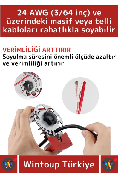 Özel Üretim Taşınabilir Cep Boy El Sıyırıcı Ayarlanabilir Hafif Kompakt Tel Kablo Soyucu - 2