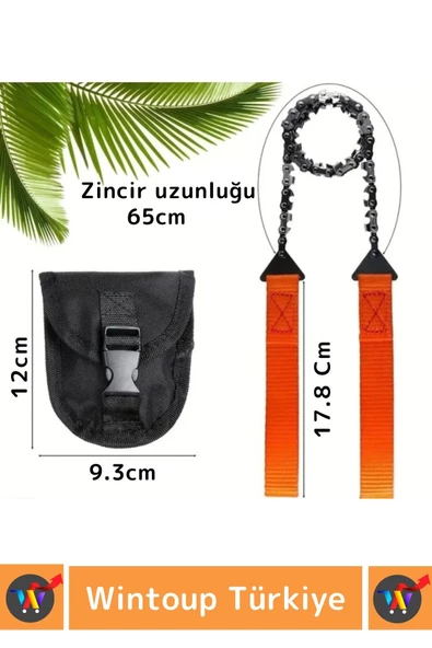 Dayanıklı Hafif Kompakt Saplı Pratik Taşınabilir Çantalı Mini Zincirli Av Doğa Kamp Testere - 3