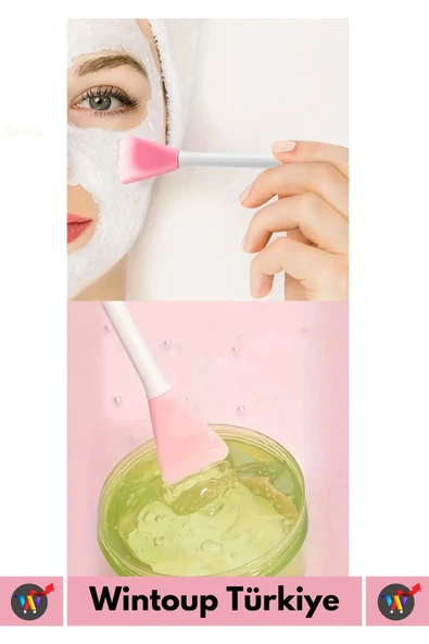 Premium Tasarım Çok Amaçlı Makyaj Esnek Yumuşak Silikon Yüz Temizleme Maske Uygulama Fırça&Spatulası - 3
