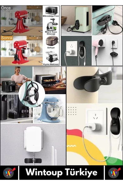 Premium Bilgisayar Notebook Şarj Kablosu Fön Airfryer Mutfak Çok Amaçlı Kablo Sarma Düzenleyici 5 Ad - 2