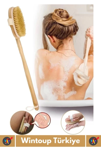 Özel Üretim %100 Doğal Yumuşak Selülit Önleyici Vücut Masajı Etkili Saplı At Kılı Banyo Duş Fırçası - 3