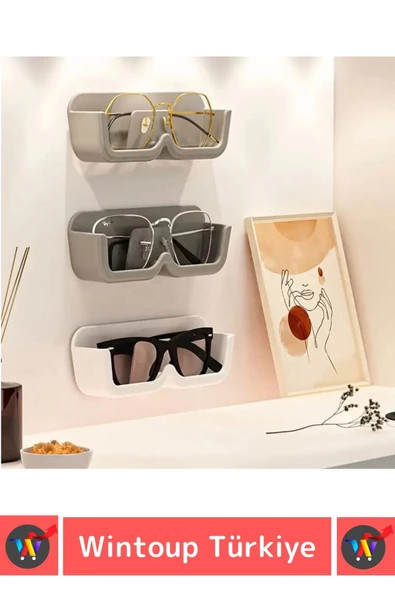Özel Tasarım Dolap İç Dış Ayna Kenarı Banyo Duvar Araç İçi Kendinden Yapışkanlı Gözlük Standı 20 Adt - 3