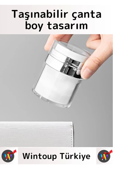 Özel Üretim Yüksek Kaliteli Vakum Basınç Hava Almaz Sıvı Şampuan Krem Losyon Kavanozu 50 Ml 2 Adet - 3