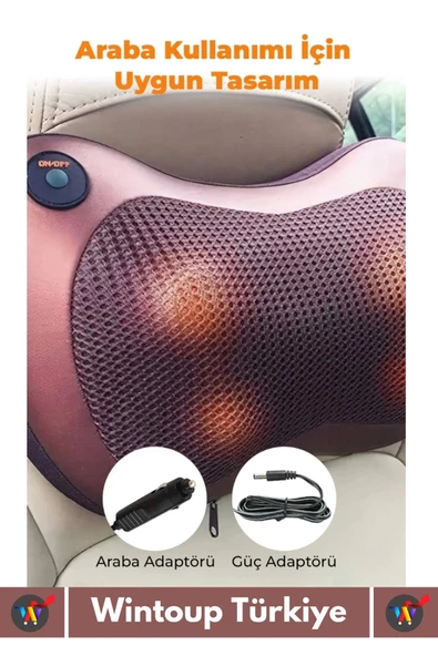 Özel Üretim 4 Başlıklı Yıkanabilir Kılıflı Aydınlatma Kutulu Çok Amaçlı Boyun Omuz Sırt Masaj Aleti - 4