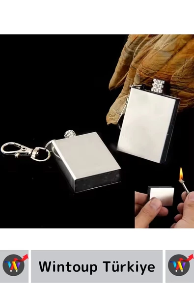 Premium Taşınabilir Pratik Kamp Doğa Av Günlük Rüzgarda Sönmez Zippo Benzin Metal Kibrit Anahtarlık - 3