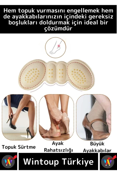 Premium Ayak Topuk Vurma Önleyici Taban Arkası Koruyucu Ayakkabı Daraltma Pedi 5 Mm 2 Çift - 2