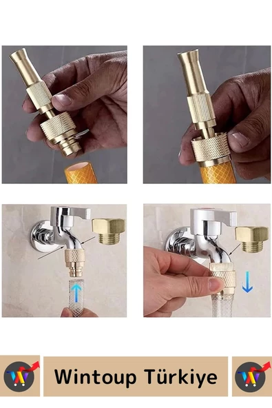 Özel Üretim Bahçe Araba Dış Cephe Balkon Yüksek Basınçlı Tazyikli Su Ayarlanabilir Hortum Başlığı - 4