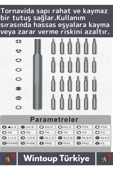 Premium Dayanıklı Mıknatıslı Saat Gözlük Elektronik Taşınabilir Mini Kutulu 25 Parça Tornavida Seti - 2