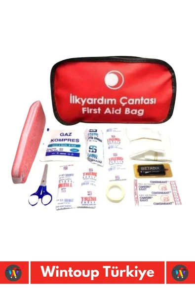 Premium Acil Müdahale Ev Iş Yeri Araç Oto Okul Deprem Doğal Afet Ecza Ilk Yardım Bez Çantalı Set - 2