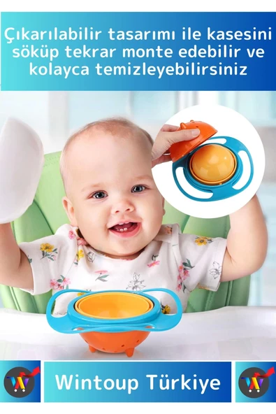 Premium Seri BPA Free Zararsız Pratik Kolay Temizlenir Eğlenceli Dökülmez Tasarım Bebek Mama Kasesi - 4