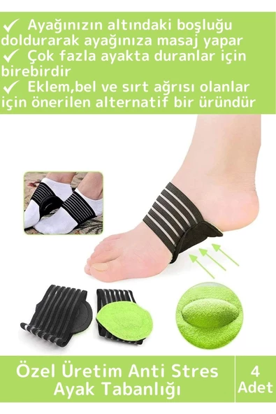 Premium Ayak Sırt Eklem Ağrılarına Masaj Etkili Yoğun İş Güvenliği Anti Stres Ayak Tabanlığı 4 Adet