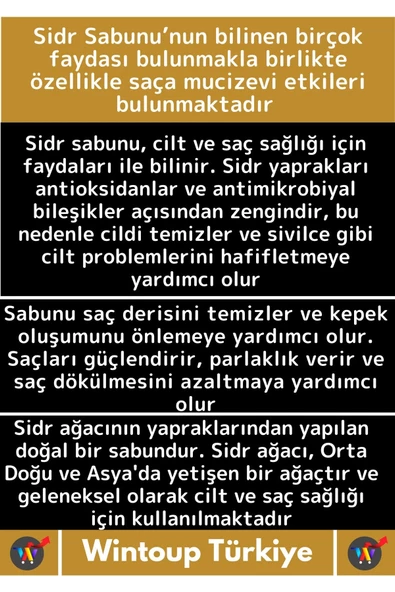 Özel %100 Doğal Bitkisel Güzel Kokulu El Yüz Saç Vücut Cilt Orijinal Sidr Sabunu 120 Gram 5 Adet - 2