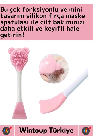 Premium Tasarım Çok Amaçlı Makyaj Esnek Yumuşak Silikon Yüz Temizleme Maske Uygulama Fırça&Spatulası - 2