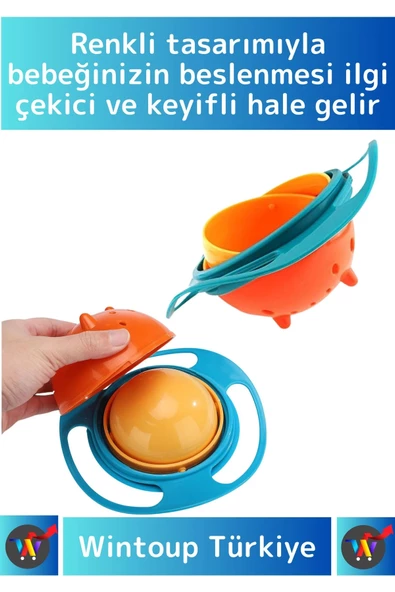 Premium Seri BPA Free Zararsız Pratik Kolay Temizlenir Eğlenceli Dökülmez Tasarım Bebek Mama Kasesi - 2