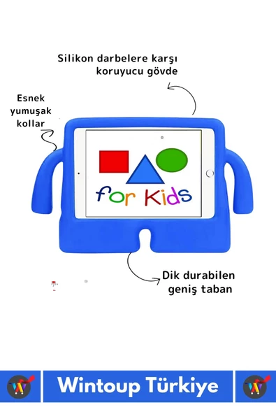 Premium Apple Samsung Uyumlu 11 Inch Silikon Yumuşak Tutacaklı Tam Koruma Kids Çocuk Tablet Kılıfı - 2