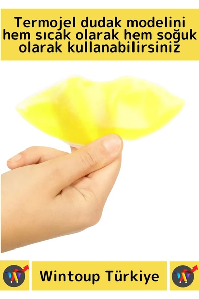 Premium Dudak Botoksu Soğuk Sıcak Termojel Yıkanabilir Isıtıcı Soğutucu Jel Sarı Dudak Bandı - 2