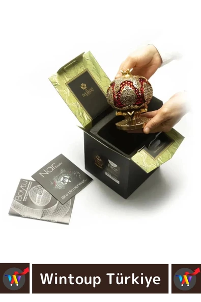 Premium Özel Kutulu Antik Sarı Canlılık Pozitiflik Bereket Karınca Duası Nar Boytu Dekoratif Biblo - Resim 3