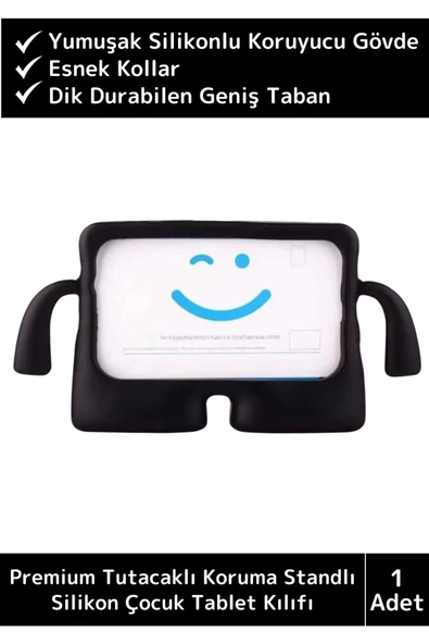 Premium Apple Ipad 7.8.9. Nesil 10.2 Inch Silikon Yumuşak Tutacaklı Tam Koruma Çocuk Tablet Kılıfı ürün görseli