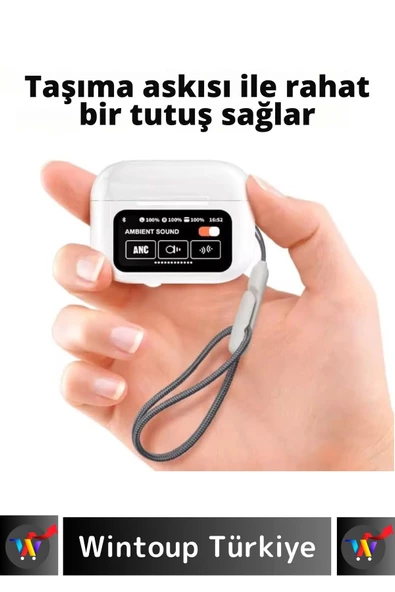 Özel iPhone 16 Uyumlu OLED Renkli Ekran ANC/Arama Yanıtlama/Müzik Çalar Kulak İçi Bluetooth Kulaklık - Resim 5