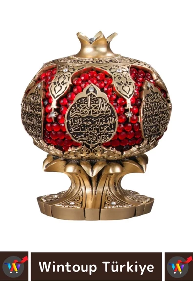 Premium Özel Kutulu Antik Sarı Canlılık Pozitiflik Bereket Karınca Duası Nar Boytu Dekoratif Biblo - Resim 2