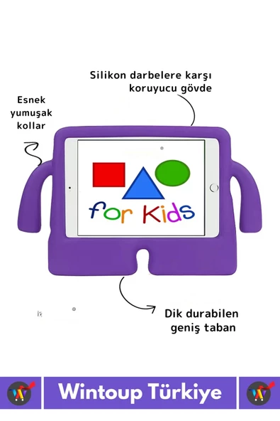 Premium Apple Samsung Uyumlu 11 Inch Silikon Yumuşak Tutacaklı Tam Koruma Kids Çocuk Tablet Kılıfı - 2