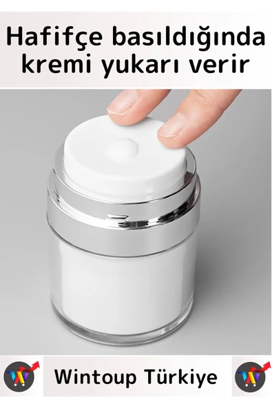 Özel Üretim Yüksek Kaliteli Vakum Basınç Hava Almaz Sıvı Şampuan Krem Losyon Kavanozu 50 Ml 3 Adet - 2