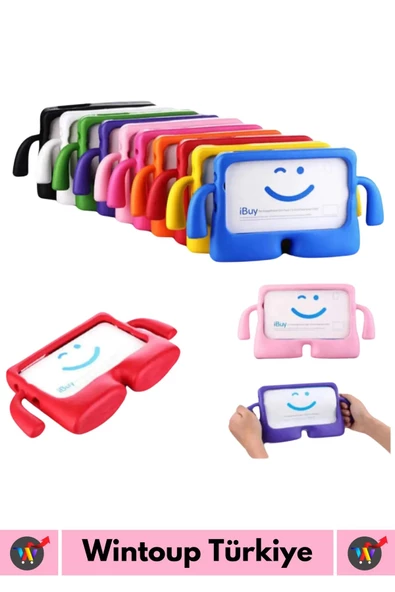 Premium Apple Samsung Uyumlu 11 Inch Silikon Yumuşak Tutacaklı Tam Koruma Kids Çocuk Tablet Kılıfı - 4