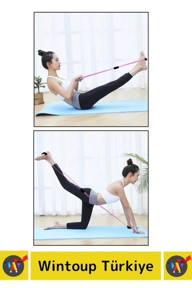 Premium Fitness Aerobik Pilates Jimnastik Egzersiz Spor Kas Açma-Germe Güçlenme Body Direnç Lastiği - 3