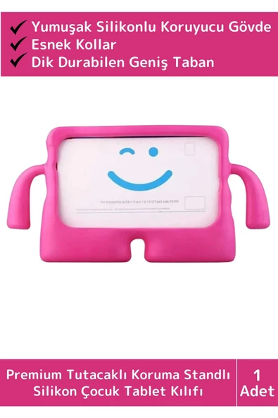 Premium Apple Samsung Uyumlu 8.7 Inch Silikon Yumuşak Tutacaklı Tam Koruma Çocuk Tablet Kılıfı ürün görseli