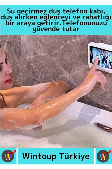 Premium Uzun Ömürlü Duvara Monte Pratik Su Geçirmez Buğu Yapmaz Duş Mutfak Dayanıklı Telefon Kabı - 2