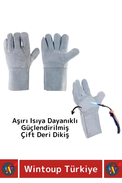 Yanmaz Eldiven Kaynak Yangın Mangal Tamir Su Geçirmez Yüksek Isıya Dayanıklı Çok Amaçlı Eldiven 1 Ad - 3