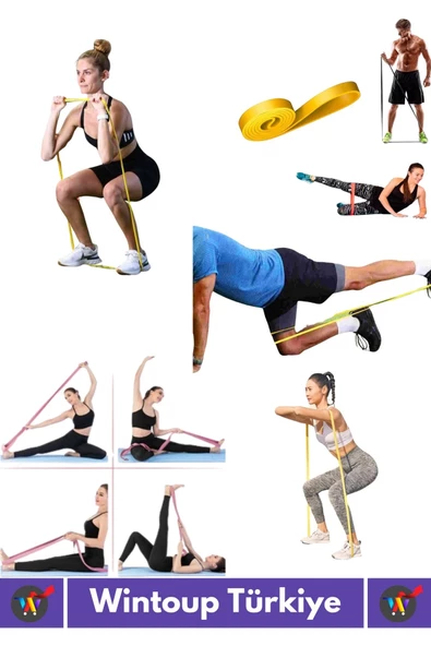Özel Üretim Dayanıklı Orta Sert Zayıflama Fitness Squat Pilates Jimnastik Spor Aerobik Direnç Bantı - 3