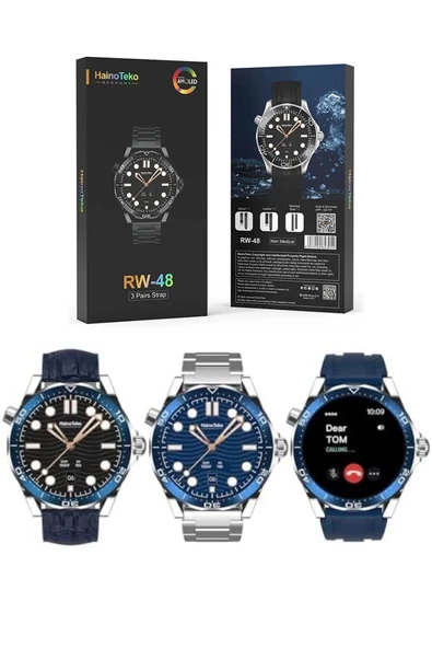RW 48 Classic Series Amoled Ekran Watch With 3 Strap ürün görseli