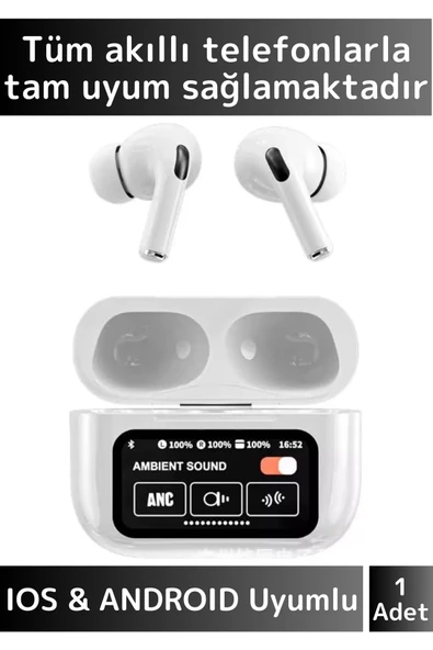 Özel iPhone 16 Uyumlu OLED Renkli Ekran ANC/Arama Yanıtlama/Müzik Çalar Kulak İçi Bluetooth Kulaklık ürün görseli