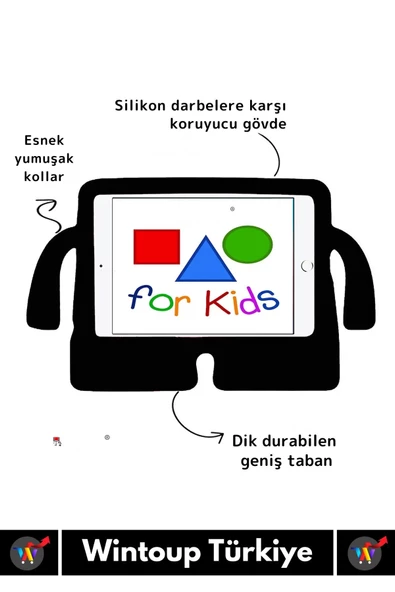 Premium Apple Samsung Uyumlu 8.7 Inch Silikon Yumuşak Tutacaklı Tam Koruma Çocuk Tablet Kılıfı - 2