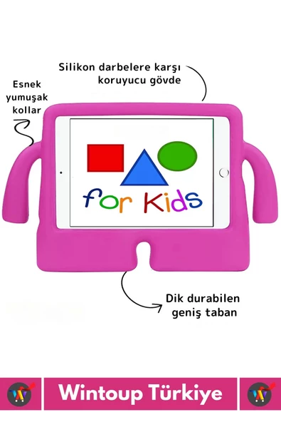 Premium Apple Samsung Uyumlu 11 Inch Silikon Yumuşak Tutacaklı Tam Koruma Kids Çocuk Tablet Kılıfı - 2