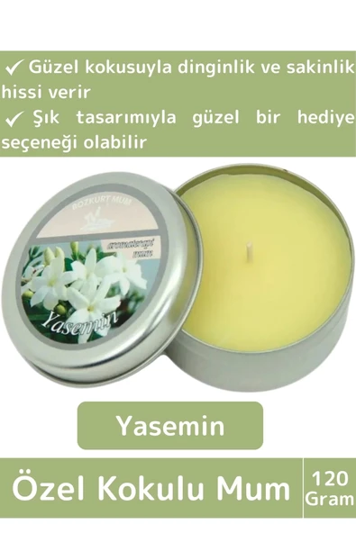 Premium Özel Metal Kutulu Arınma Huzur Meditasyon Yoga Esans Dekoratif Mum Oda Kokusu 120 Gram