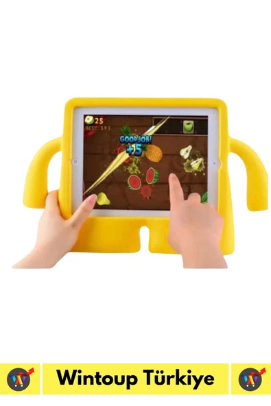 Premium Apple Samsung Uyumlu 11 Inch Silikon Yumuşak Tutacaklı Tam Koruma Kids Çocuk Tablet Kılıfı - 4