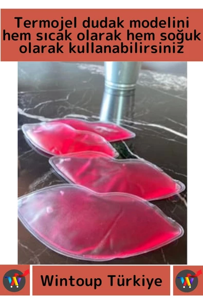 Premium Dudak Botoksu Soğuk Sıcak Termojel Yıkanabilir Isıtıcı Soğutucu Jel Kırmızı Dudak Bandı - 2