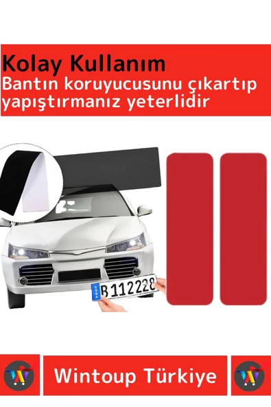 Premium Yağmur Rüzgar Neme Ekstra Güçlü Isıya Dayanıklı 9,5 X 3 Cm Çift Taraflı Plaka Bandı 24 Adet - 4