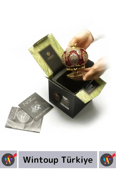 Premium Antik Gümüş Renk Canlılık Pozitiflik Bereket Ayet-el Kürsi Dekoratif Nar Boytu - 3