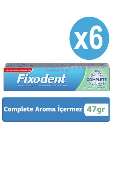 FİXODENT Complete Diş Protez Yapıştırıcı Aromasız 47g X6