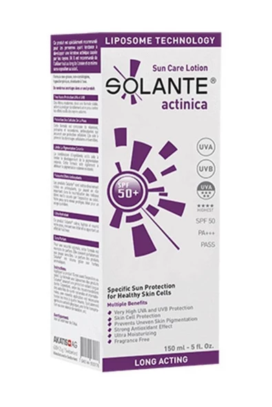 SOLANTE Actinica Spf50+ Güneş Koruyucu Krem 150ml | Çok Hassas Ciltlere Özel