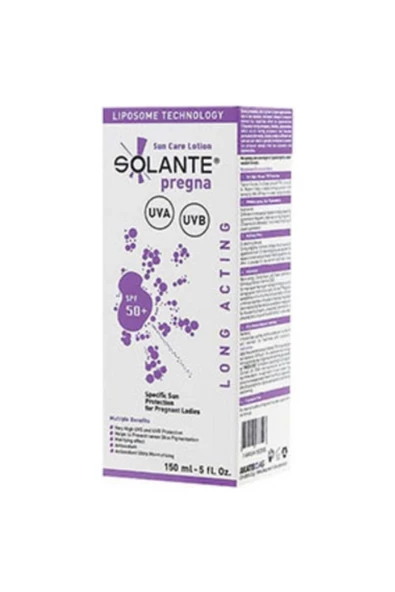 SOLANTE Pregna Spf 50 150ml Hamilelere Özel Güneş Koruyucu