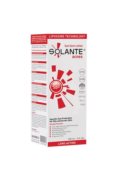 SOLANTE Acnes Spf50+ Güneş Koruyucu Losyon 150ml | Akne Karşıtı Bakım