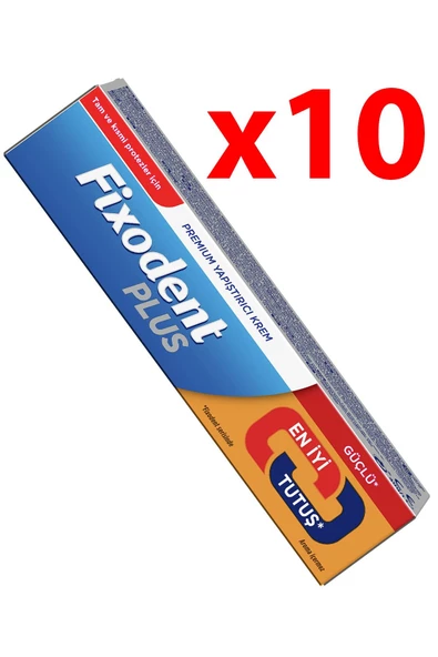 FİXODENT Plus Güçlü Tutuş Protez Yapıştırıcı 40 Gr - 10 Adet