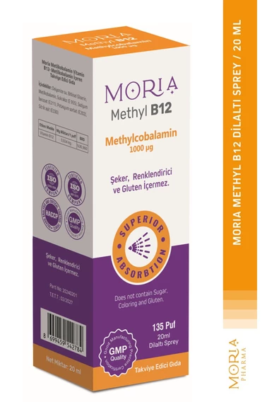 MORİA PHARMA METHYL B12 METHYLCOBALAMİN, 20 ML SPREY