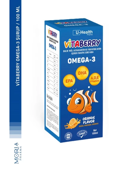 VİTABERRY OMEGA-3 BALIK YAĞI ŞURUP PORTAKAL AROMALI 100 ML