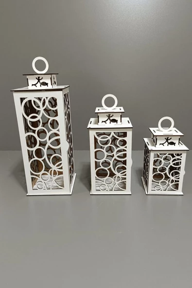 VEHER Ahşap Dekoratif Mumluk - CT1024 BEYAZ - 7